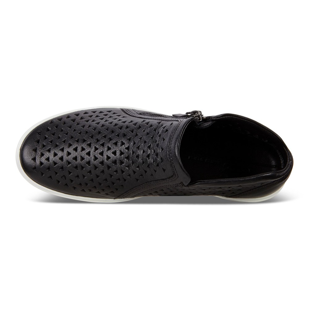 ECCO Sneakersy Damskie - Soft 7 Mid-Cut Boot - Czarne - TZLAID-901